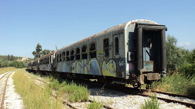 The Dead Train 1, greece, wagon, line, trains, HD wallpaper