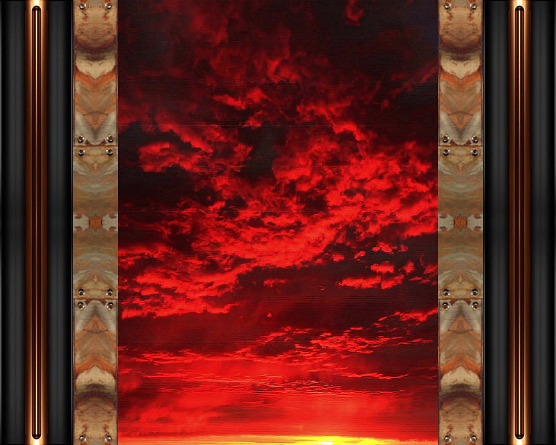 Red Skies, clouds, red, sky, HD wallpaper