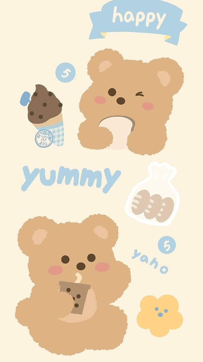 Cute Bear Cartoon, bear, HD phone wallpaper | Peakpx