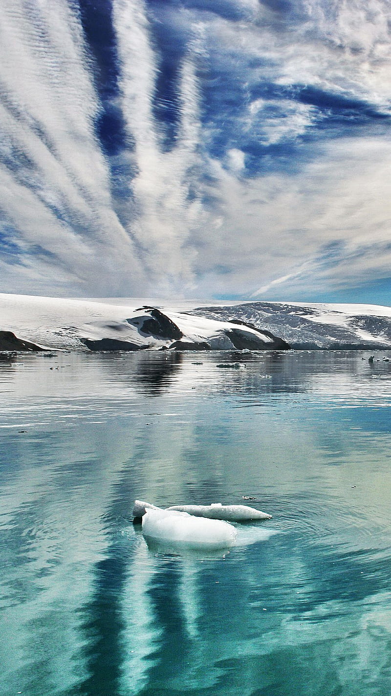 Antarctica, clouds, ice, ocean, sea, snow, south pole, HD phone wallpaper