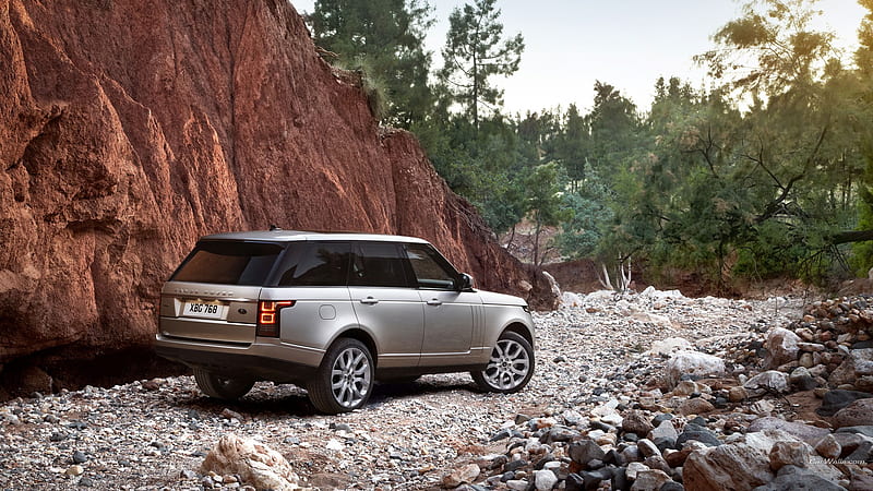 Range Rover Rock Mountains, range-rover, carros, mountains, rocks, HD wallpaper