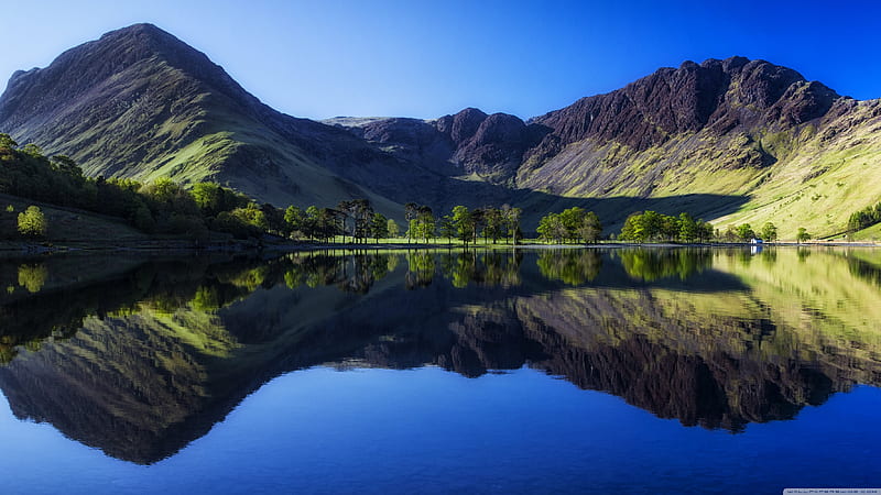 Buttermere, Lake District, North West England, Buttermere, Trees, Hills, Lake District, HD wallpaper