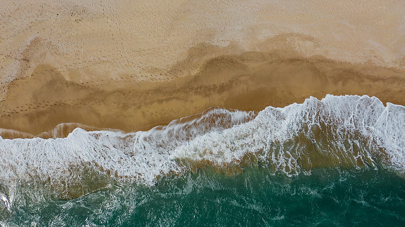 Brown Sand Beside Body of Water, HD wallpaper
