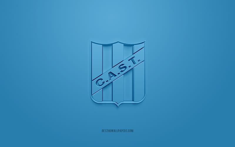 Club Atletico San Telmo, creative 3D logo, blue background, Argentine ...