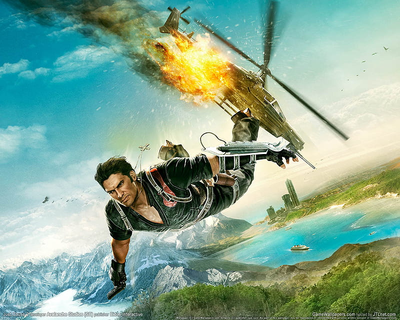 just cause 2, plane, fly, cause, helicopter, black, just, HD wallpaper