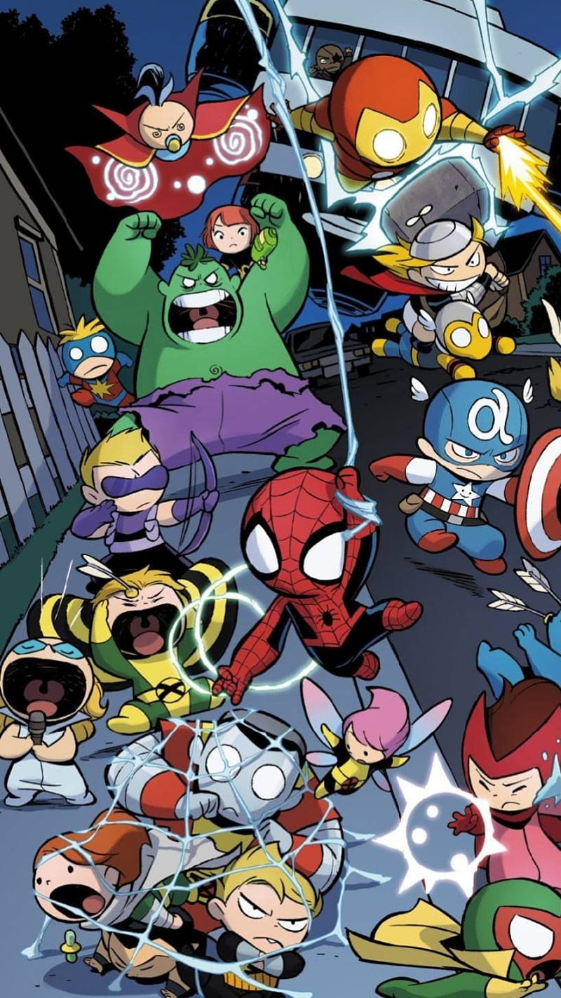 funny avengers cartoon wallpaper