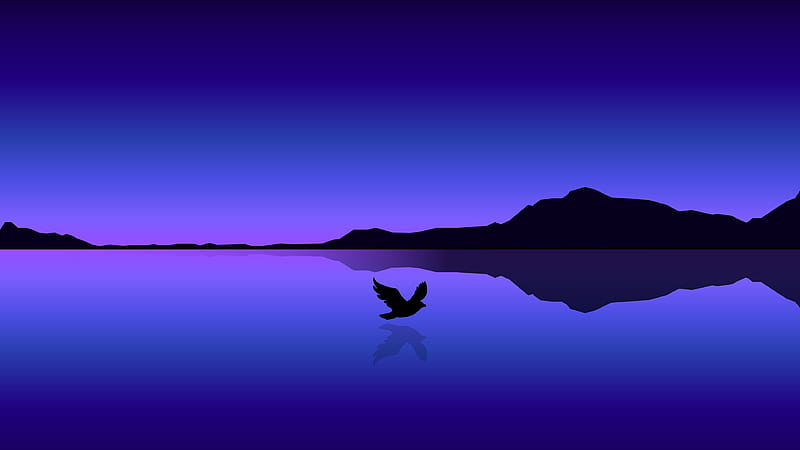 Bird Flying Over Ocean Minimal , bird, minimalism, minimalist, artist, artwork, digital-art, HD wallpaper