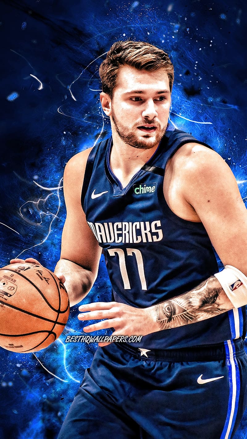 Luka Doncic with the Basketball, luka doncic, sportsman, HD phone wallpaper