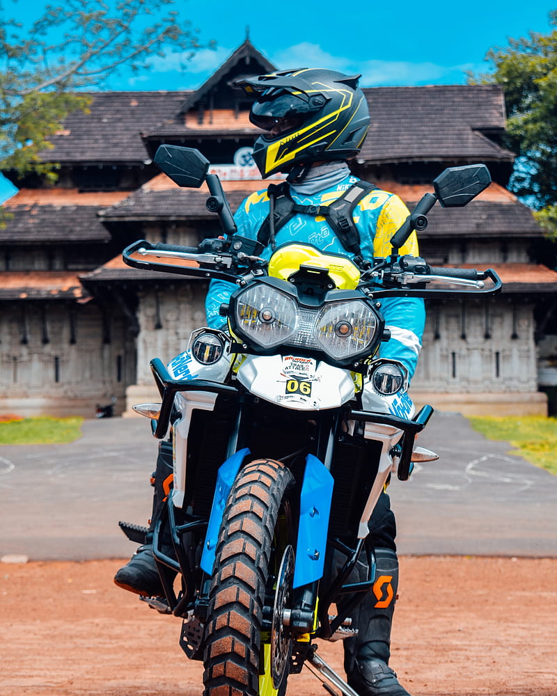 motorcycle, motorcyclist, helmet, equipment, HD phone wallpaper