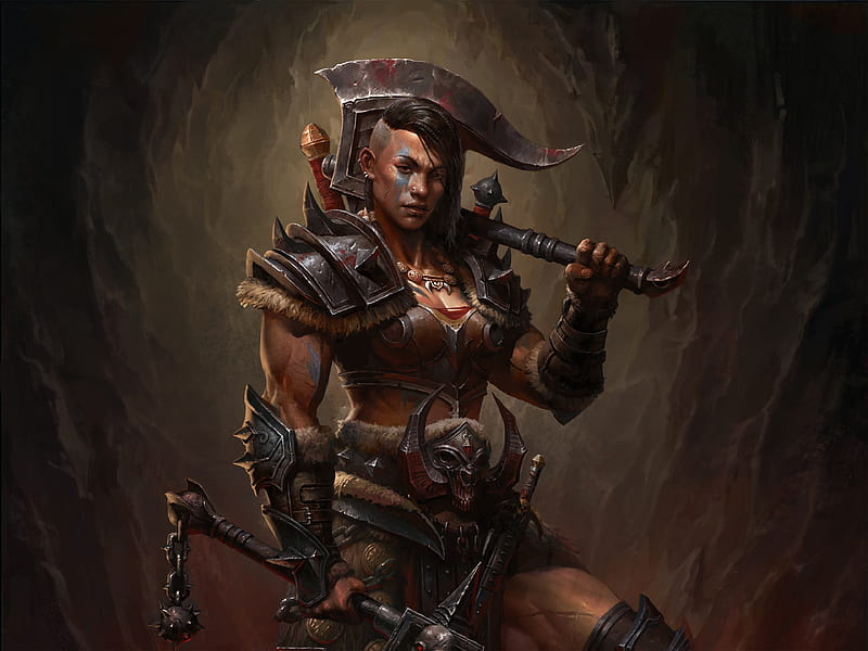 Diablo Immortal Barbarian Female Gaming, HD wallpaper