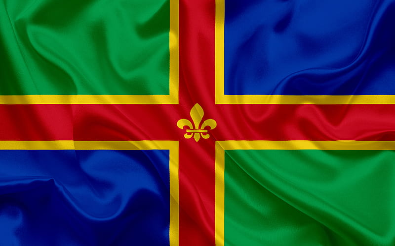 County Lincolnshire Flag, England, flags of English counties, Flag of Lincolnshire, British County Flags, silk flag, Lincolnshire, HD wallpaper