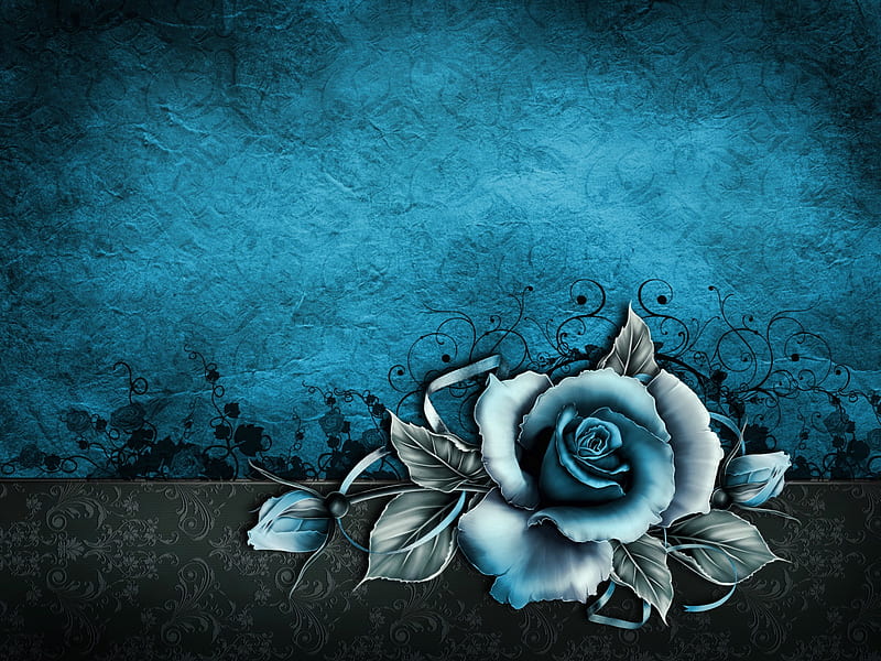 Vintage Rose Background, grunge, rose, background texture, blue, vintage, HD wallpaper