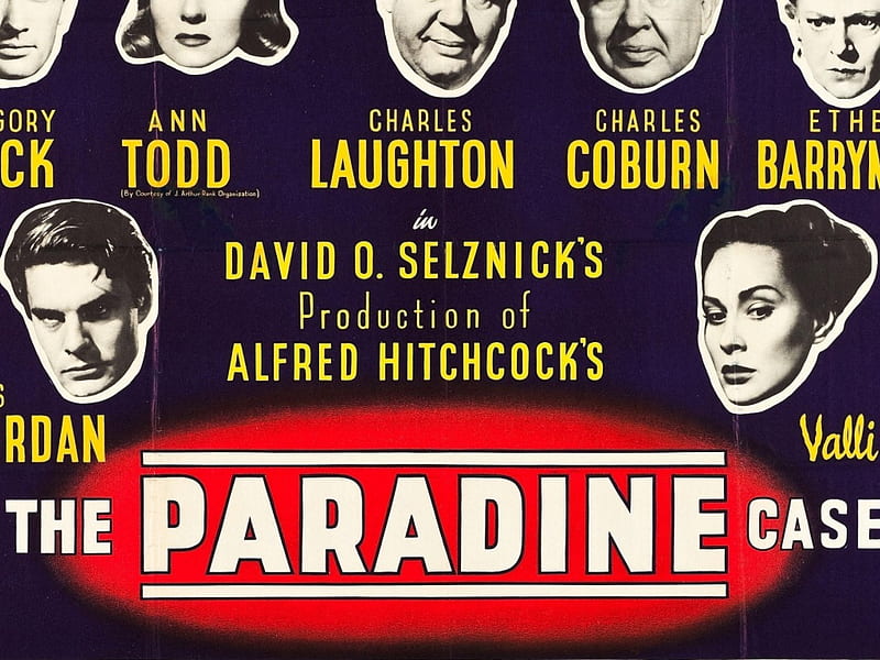 Classic Movies - The Paradine Case (1947), Louis Jordan, Alida Valli, Charles Laughton, Ethel Barrymore, Charles Coburn, Alfred Hitchcock, Ann Todd, Gregory Peck, HD wallpaper