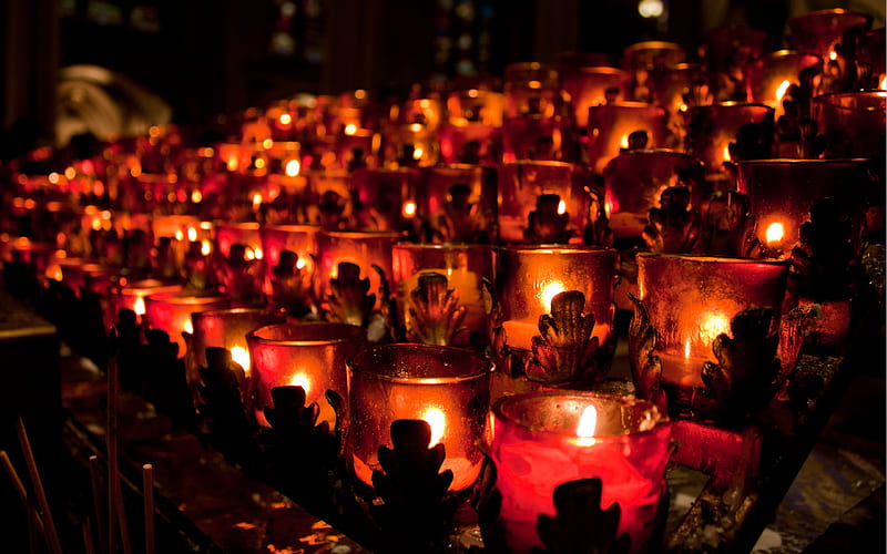 Candles, graphy, church, abstract, HD wallpaper