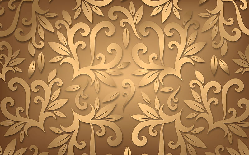 Brown vintage background, floral ornaments, vintage floral pattern,  background with ornaments, HD wallpaper | Peakpx