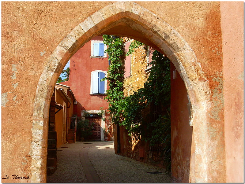 Provence France, vine, european, houses, archway, terracotta, old, HD wallpaper