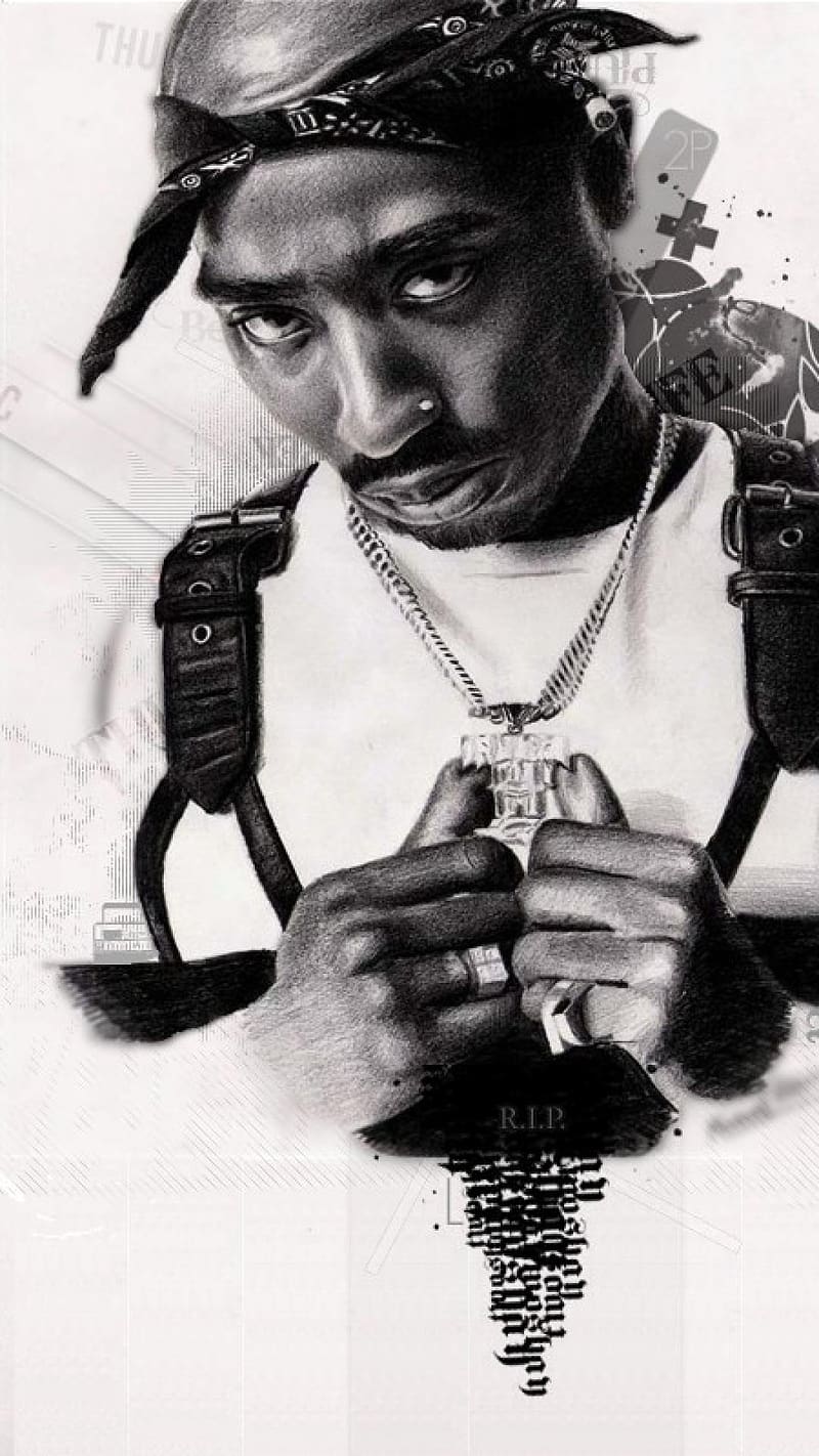 Hip Hop, Tupac Intense Look, tupac, intense look, rapper, music, HD phone wallpaper