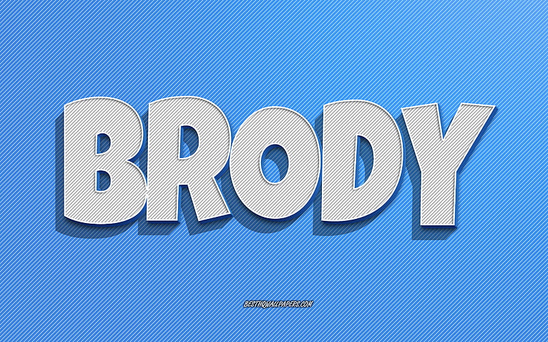 Brody, blue lines background, with names, Brody name, male names, Brody greeting card, line art, with Brody name, HD wallpaper