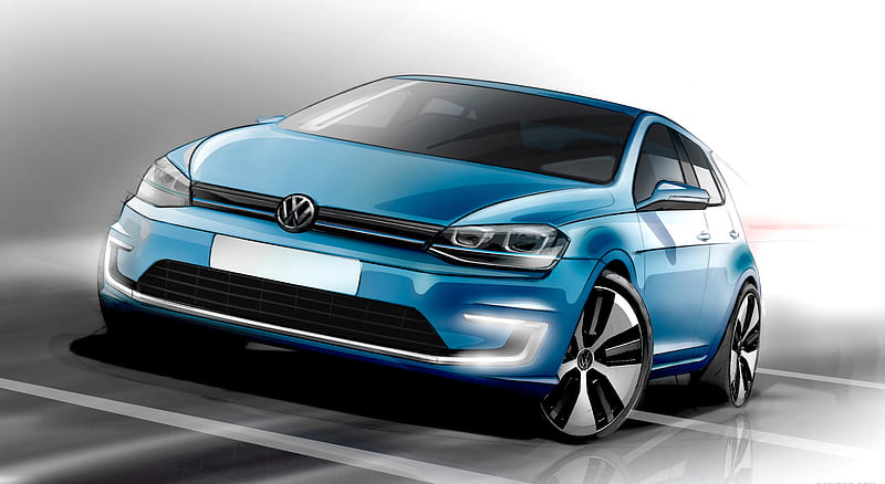 2015 Volkswagen e-Golf - Design Sketch , car, HD wallpaper