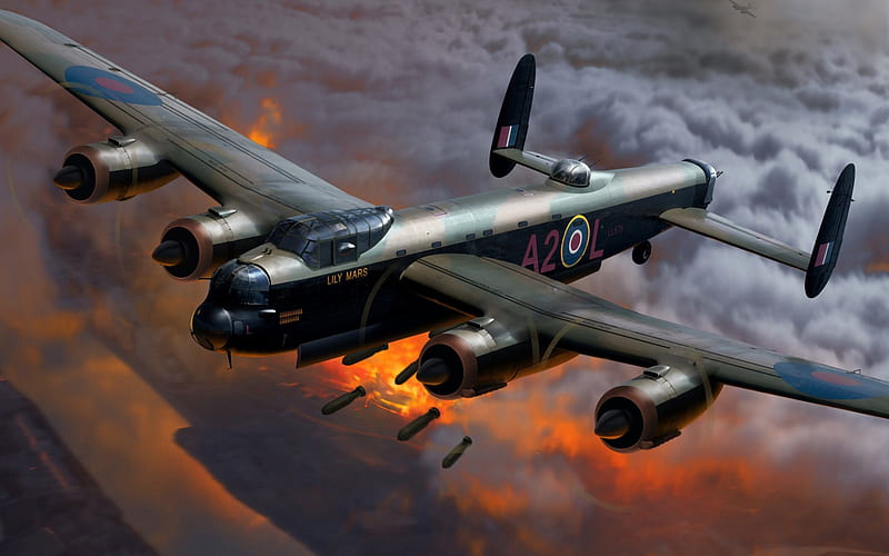 Avro 683 Lancaster, British heavy bomber, Royal Air Force, World War II, WW2, World of aircraft, HD wallpaper