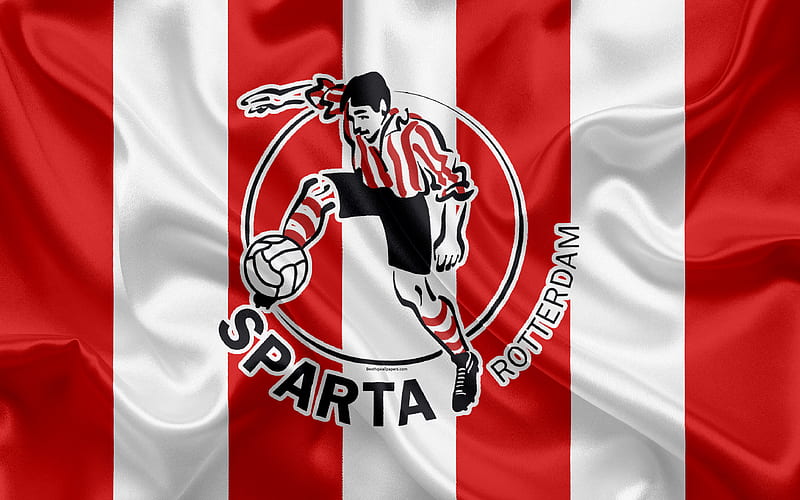 Sparta Rotterdam FC Dutch football club, Sparta logo, emblem, Eredivisie, Dutch football championship, Rotterdam, Netherlands, silk texture, HD wallpaper