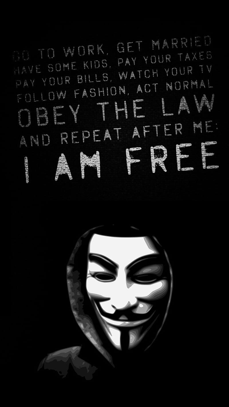 I am , anonimos, anonymus, black, dark, escuro, hacker, livre, mascara, mask, HD phone wallpaper
