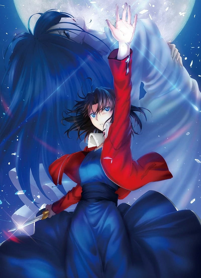 Shiki ryougi, blue, garden of sinners, hero, kara no kyoukai, red, HD phone wallpaper