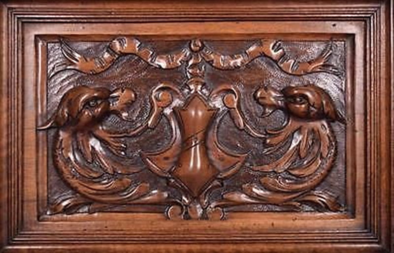 French Antique Renaissance Revival Panel, architecture, art, graphy, panel, antique, renaissance, brown, wood, HD wallpaper