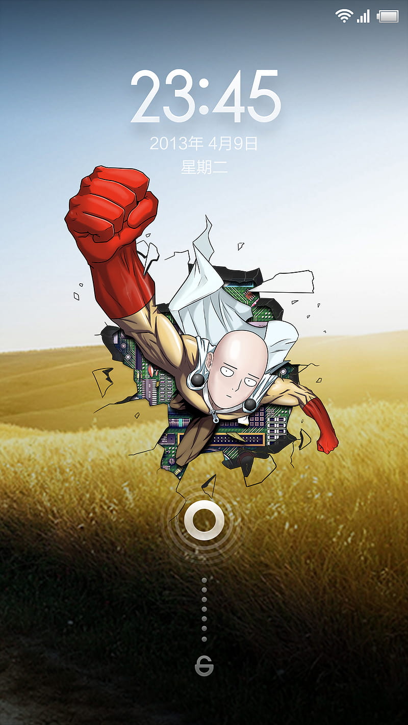 Download Saitama Cracked Screen Wallpaper