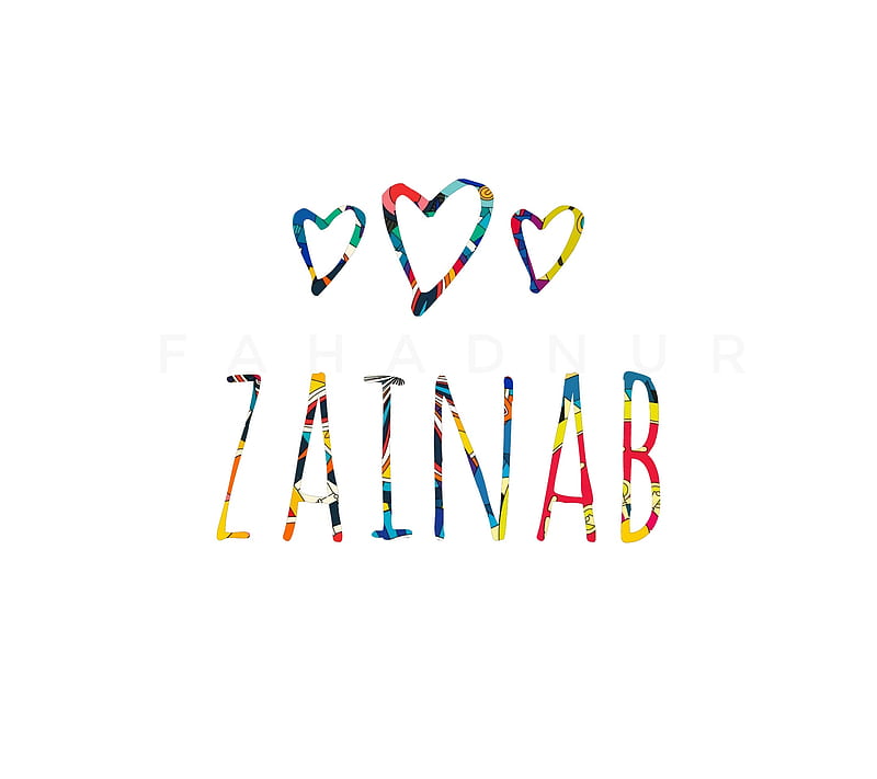 Zainab - Name Art, blue, fahad nur, fahadnoor090, flowers, galaxy, girl, instagram, love, name art, name calligraphy, name deisgns, space, typography, zainab name, zainab name art, HD wallpaper