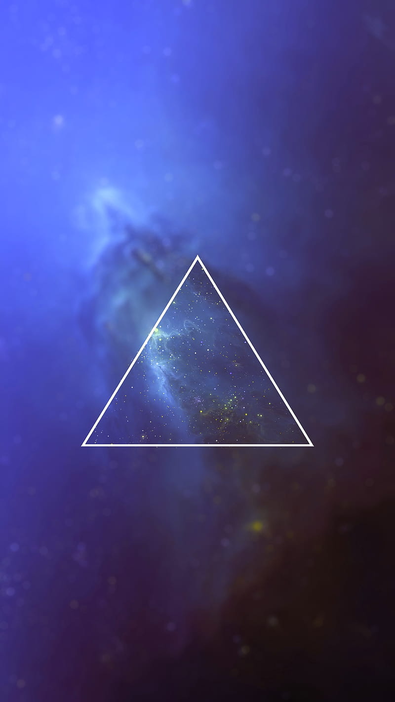 Galaxy blue, dreieck, nature, stars, universum, white, yellow, HD phone wallpaper