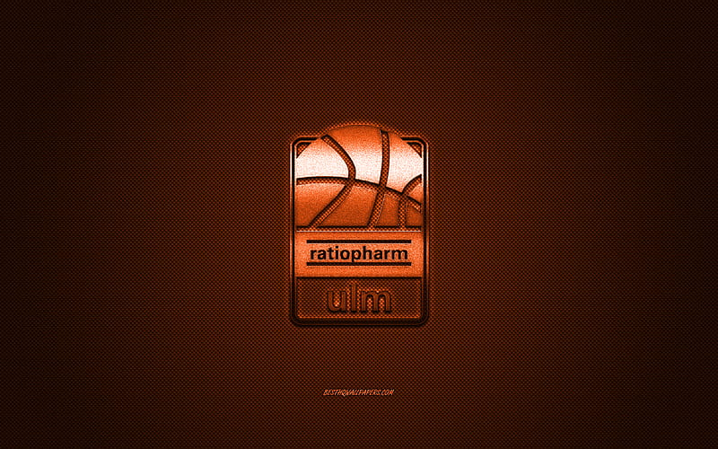 Ratiopharm Ulm, German basketball team, BBL, orange logo, orange carbon fiber background, Basketball Bundesliga, basketball, Ulm, Germany, Ratiopharm Ulm logo, HD wallpaper
