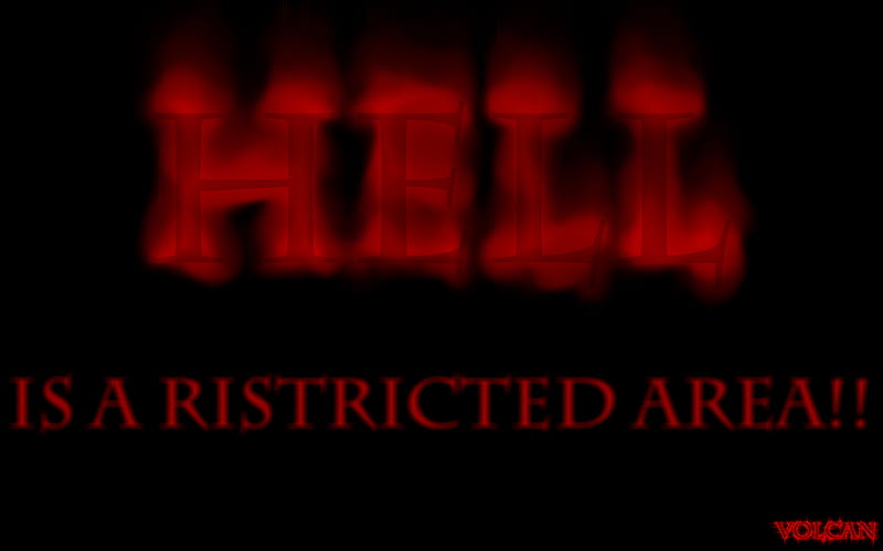 Hell is restricted, text, red, hell, quote, HD wallpaper