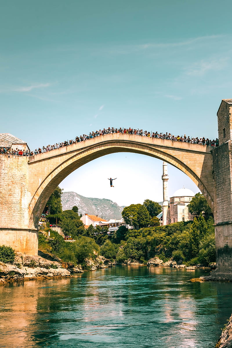 brown concrete bridge over river during daytime, HD phone wallpaper