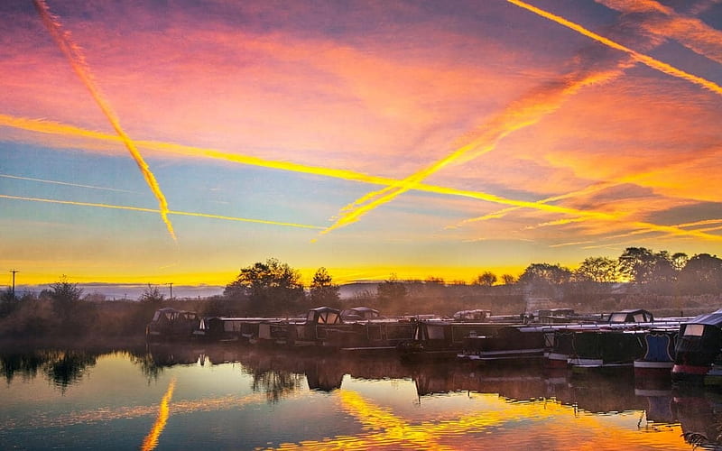 Chemtrails And Over Aviation Planes Clouds, Water, reflection, Sky, Nature, Clouds, HD wallpaper
