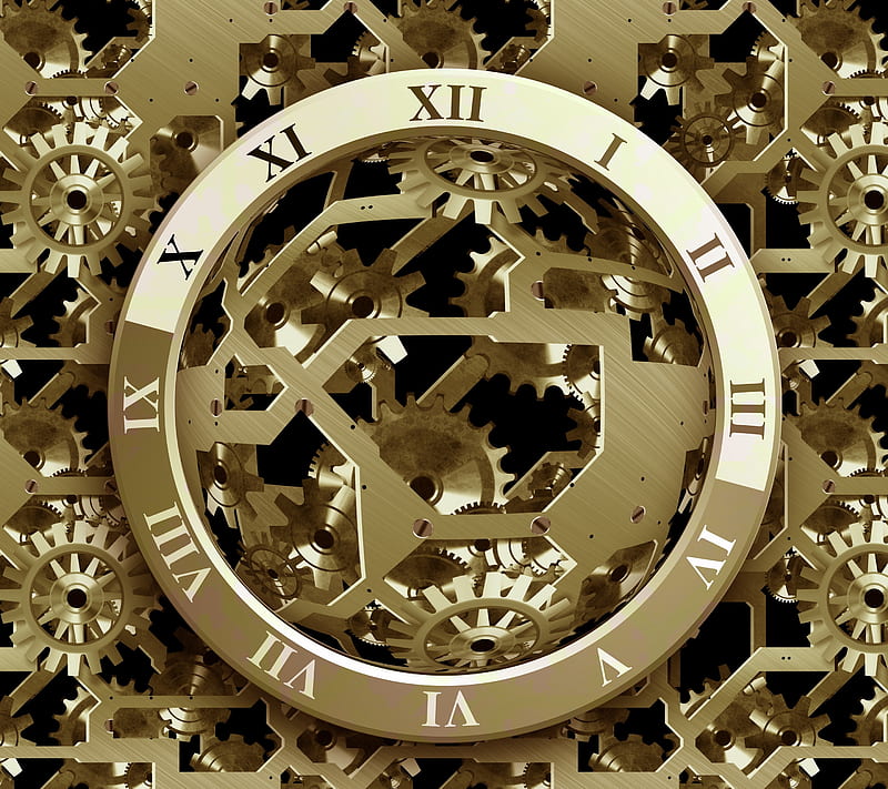 Clockwork, clock, gear, metal, steel, time, HD wallpaper