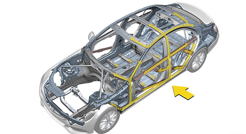 2015 Mercedes-Benz C-Class - Safety Structure Side Crash - Technical Drawing , car, HD wallpaper