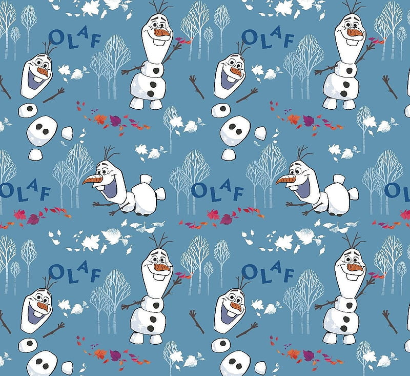 Pattern, frozen, movie, disney, olaf, blue, winter, white, snowman, iarna, texture, HD wallpaper