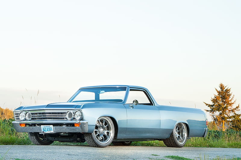 1967-Chevrolet-El-Camino, Classic, GM, Bowtie, Lite Blue, HD wallpaper