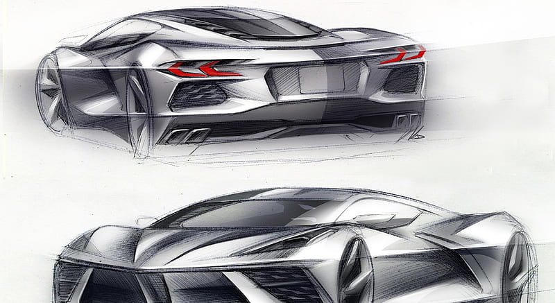 2020 Chevrolet Corvette Stingray - Design Sketch, car, HD wallpaper ...