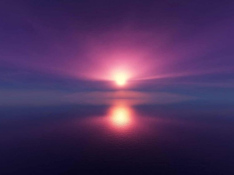 Planet Sunset, pretty, sun, sunset, outerspace, moon, purple, planet ...