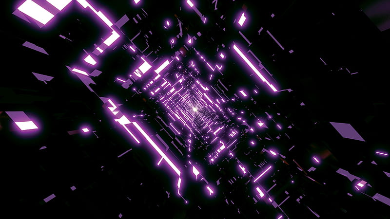 tunnel, immersion, glow, purple, abstraction, HD wallpaper