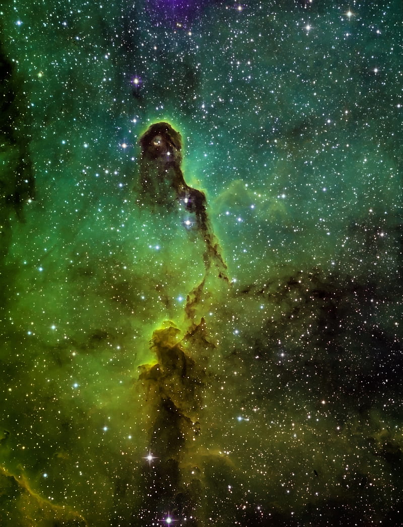 Green Nebula, galaxy, space, stars, HD phone wallpaper