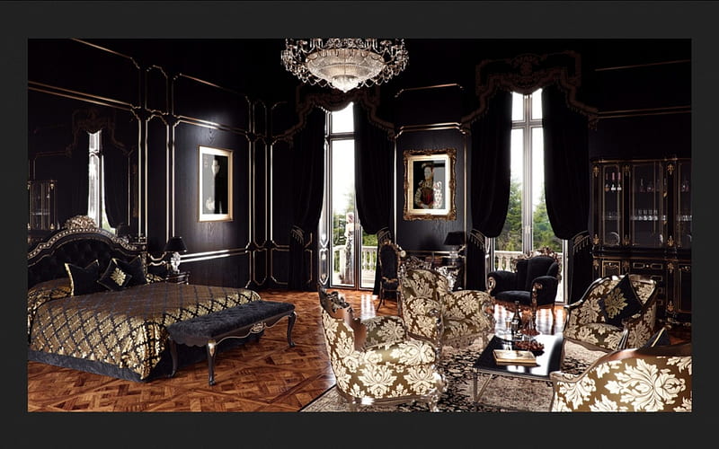Gothic Bedroom, gothic, french, dark, black, bedroom, interior design, HD  wallpaper | Peakpx
