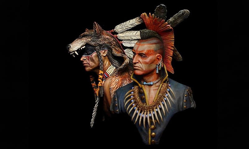Tribal Warriors, Native warriors, native american, men, indigenous, feathers, HD wallpaper