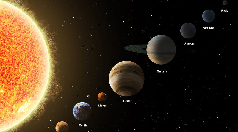 Solar System Ultra, Space, Earth, Planets, Saturn, Mars, Jupiter, solarsystem, uranus, neptune, pluto, HD wallpaper