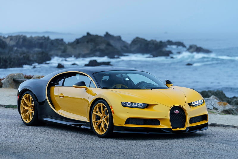 The first Bugatti Chiron in the US is very yellow, Green Bugatti, HD wallpaper