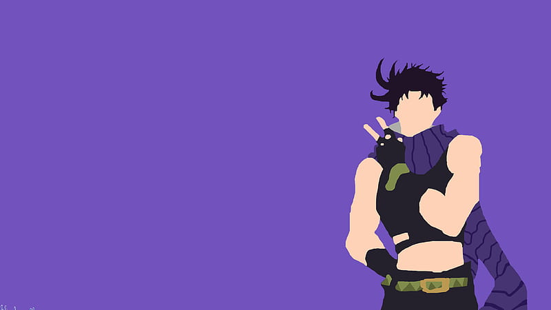 Jojo Joseph Joestar With Black Hair With Purple Background Anime, HD wallpaper