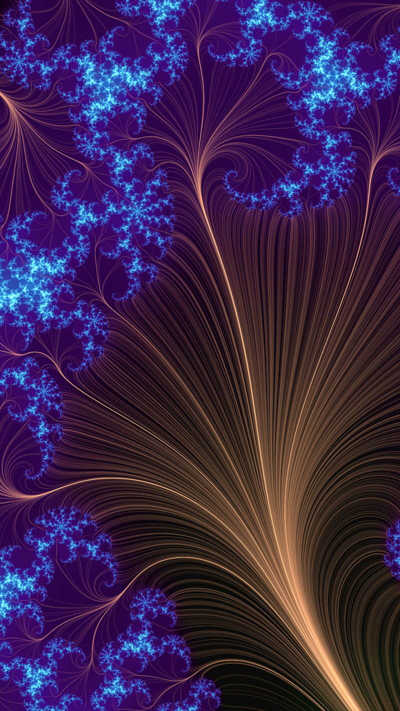 Fractal mushroom, abstract, blue, fractal, space, trippy, HD phone wallpaper