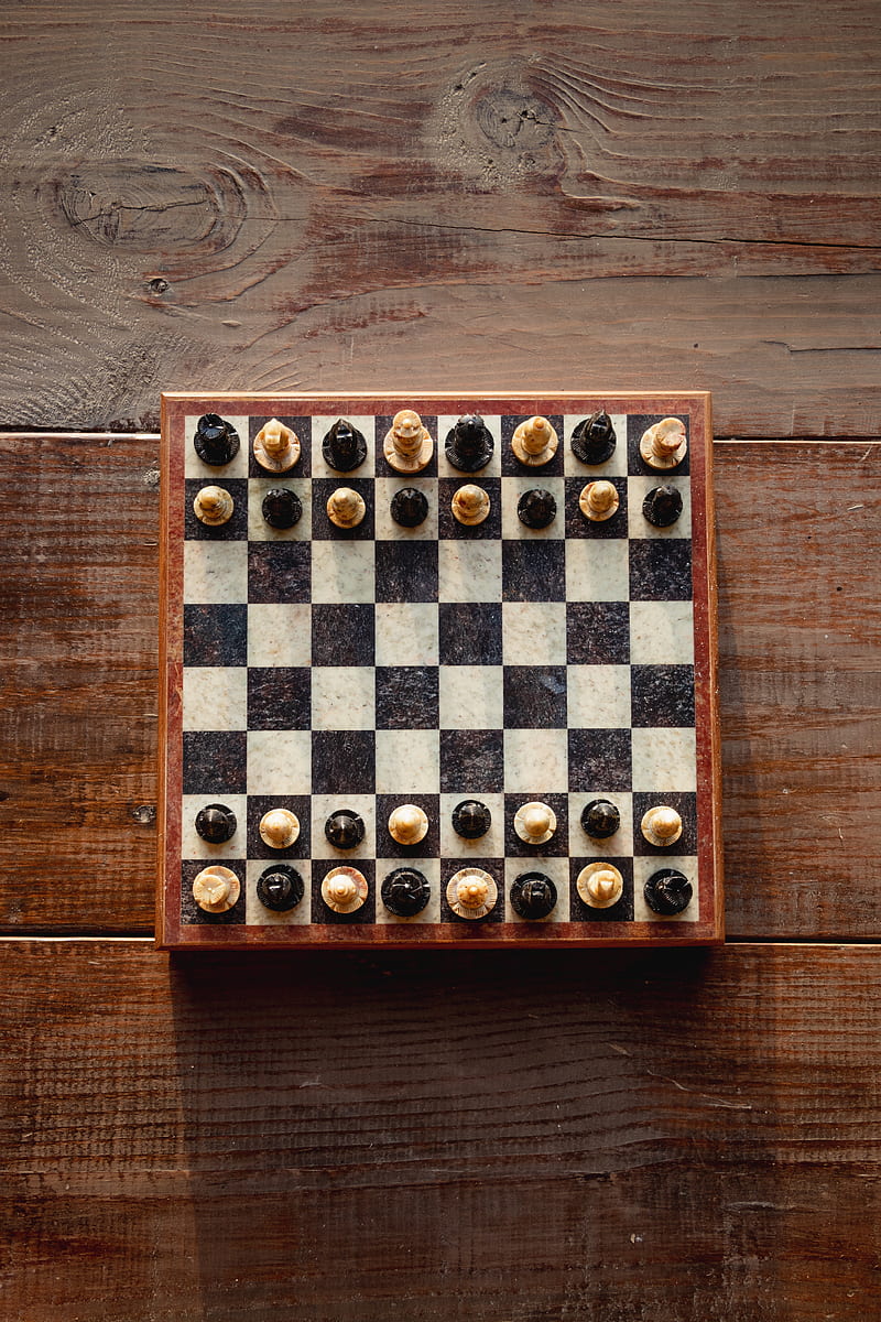 brown and white chess board game, HD phone wallpaper